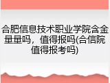 合肥信息技术职业学院含金量量吗，值得报吗(合信院值得报考吗)