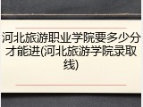 河北旅游职业学院要多少分才能进(河北旅游学院录取线)