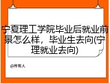 宁夏理工学院毕业后就业前景怎么样，毕业生去向(宁理就业去向)