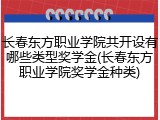 长春东方职业学院共开设有哪些类型奖学金(长春东方职业学院奖学金种类)
