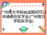 广州南方学院就读期间可以申请哪些奖学金(广州南方学院奖学金)