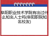 阜阳职业技术学院有出过什么知名人士吗(阜阳职院知名校友)