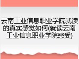 云南工业信息职业学院就读的真实感觉如何(就读云南工业信息职业学院感受)