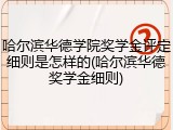 哈尔滨华德学院奖学金评定细则是怎样的(哈尔滨华德奖学金细则)