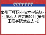 泉州工程职业技术学院毕业生就业大致去向如何(泉州工程学院就业去向)