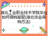 湖北工业职业技术学院毕业如何调档案呢(湖北毕业调档方法)