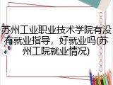 苏州工业职业技术学院有没有就业指导，好就业吗(苏州工院就业情况)