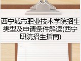 西宁城市职业技术学院招生类型及申请条件解读(西宁职院招生指南)