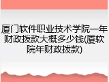 厦门软件职业技术学院一年财政拨款大概多少钱(厦软院年财政拨款)