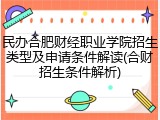 民办合肥财经职业学院招生类型及申请条件解读(合财招生条件解析)