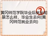黄冈师范学院毕业后就业前景怎么样，毕业生去向(黄冈师范就业去向)
