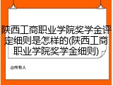 陕西工商职业学院奖学金评定细则是怎样的(陕西工商职业学院奖学金细则)
