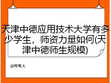 天津中德应用技术大学有多少学生，师资力量如何(天津中德师生规模)