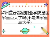 泸州医疗器械职业学院是国家重点大学吗(不是国家重点大学)