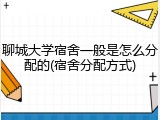 聊城大学宿舍一般是怎么分配的(宿舍分配方式)