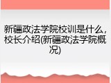 新疆政法学院校训是什么，校长介绍(新疆政法学院概况)