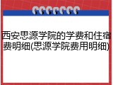 西安思源学院的学费和住宿费明细(思源学院费用明细)