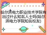 哈尔滨电力职业技术学院有出过什么知名人士吗(哈尔滨电力学院知名校友)