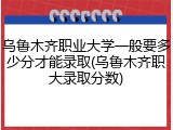 乌鲁木齐职业大学一般要多少分才能录取(乌鲁木齐职大录取分数)