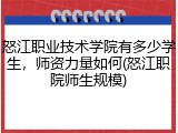 怒江职业技术学院有多少学生，师资力量如何(怒江职院师生规模)