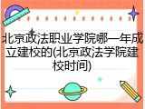 北京政法职业学院哪一年成立建校的(北京政法学院建校时间)