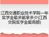 江西交通职业技术学院一年奖学金最多能拿多少(江西交院奖学金最高额)