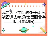 武昌职业学院对外开放吗，能否进去参观(武昌职业学院可参观吗)