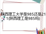 陕西理工大学是985还是211(陕西理工是985吗)