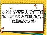 对外经济贸易大学好不好，就业现状及发展趋势(贸大就业趋势分析)
