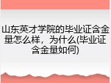 山东英才学院的毕业证含金量怎么样，为什么(毕业证含金量如何)