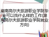 湖南高尔夫旅游职业学院毕业可以找什么样的工作(湖南高尔夫旅游职业学院就业方向)