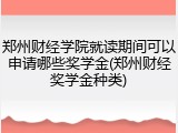 郑州财经学院就读期间可以申请哪些奖学金(郑州财经奖学金种类)