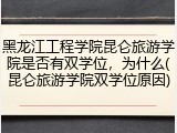 黑龙江工程学院昆仑旅游学院是否有双学位，为什么(昆仑旅游学院双学位原因)