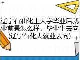 辽宁石油化工大学毕业后就业前景怎么样，毕业生去向(辽宁石化大就业去向)