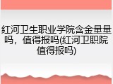 红河卫生职业学院含金量量吗，值得报吗(红河卫职院值得报吗)