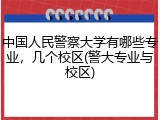 中国人民警察大学有哪些专业，几个校区(警大专业与校区)