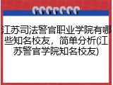 江苏司法警官职业学院有哪些知名校友，简单分析(江苏警官学院知名校友)
