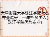 天津财经大学珠江学院什么专业最好，一年招多少人(珠江学院优势专业)