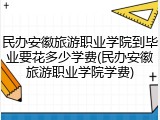 民办安徽旅游职业学院到毕业要花多少学费(民办安徽旅游职业学院学费)
