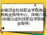安徽冶金科技职业学院有没有就业指导中心，详细介绍(安徽冶金科技职业学院就业指导)
