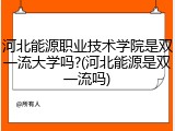 河北能源职业技术学院是双一流大学吗?(河北能源是双一流吗)