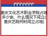 重庆文化艺术职业学院占地多少亩，什么情况下成立(重庆艺院何时成立占地)