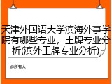 天津外国语大学滨海外事学院有哪些专业，王牌专业分析(滨外王牌专业分析)