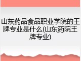 山东药品食品职业学院的王牌专业是什么(山东药院王牌专业)