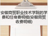 安徽商贸职业技术学院的学费和住宿费明细(安徽商贸收费明细)