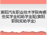 襄阳汽车职业技术学院有哪些奖学金和助学金呢(襄阳职院奖助学金)