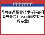 河南交通职业技术学院的王牌专业是什么(河南交院王牌专业)