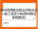 贵州民用航空职业学院毕业一般工资多少钱(贵州航空职院薪资)