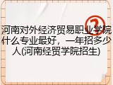 河南对外经济贸易职业学院什么专业最好，一年招多少人(河南经贸学院招生)