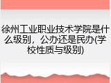 徐州工业职业技术学院是什么级别，公办还是民办(学校性质与级别)